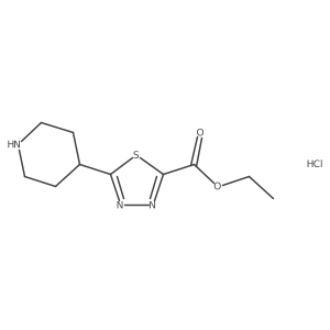 Ethyl 5-piperidin-4-yl-1,3,4-thiadiazole-2-carboxylate;hydrochloride结构式