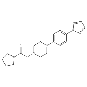 2-{4-[6-(1H-pyrazol-1-yl)pyridazin-3-yl]piperazin-1-yl}-1-(pyrrolidin-1-yl)ethan-1-one Structure