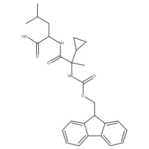 (2R)-2-[2-cyclopropyl-2-({[(9H-fluoren-9-yl)methoxy]carbonyl}amino)propanamido]-4-methylpentanoic acid Structure
