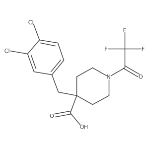 4-[(3,4-Dichlorophenyl)methyl]-1-(2,2,2-trifluoroacetyl)piperidine-4-carboxylic acid Structure