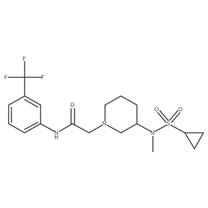 2-[3-(N-methylcyclopropanesulfonamido)piperidin-1-yl]-N-[3-(trifluoromethyl)phenyl]acetamide Structure