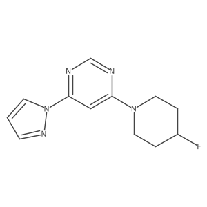 4-(4-fluoropiperidin-1-yl)-6-(1H-pyrazol-1-yl)pyrimidine Structure