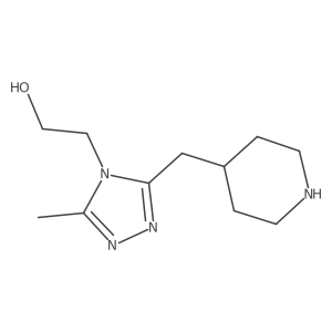 2-{3-methyl-5-[(piperidin-4-yl)methyl]-4H-1,2,4-triazol-4-yl}ethan-1-ol Structure