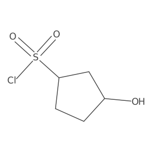 rac-(1R,3S)-3-hydroxycyclopentane-1-sulfonyl chloride Structure