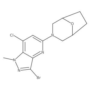 3-(3-Bromo-7-chloro-1-methyl-1H-pyrazolo[4,3-b]pyridin-5-yl)-8-oxa-3-azabicyclo[3.2.1]octane结构式