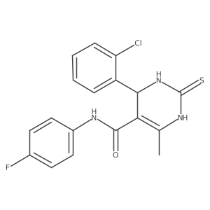 4-(2-chlorophenyl)-N-(4-fluorophenyl)-6-methyl-2-thioxo-1,2,3,4-tetrahydropyrimidine-5-carboxamide结构式