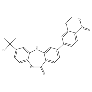 5,10-Dihydro-7-(1-hydroxy-1-methylethyl)-3-(3-methoxy-4-nitrophenyl)-11H-dibenzo[b,e][1,4]diazepin-11-one Structure