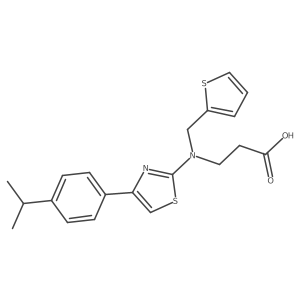 3-{[4-(4-Isopropyl-phenyl)-thiazol-2-yl]-thiophen-2-ylmethyl-amino}-propionic acid Structure