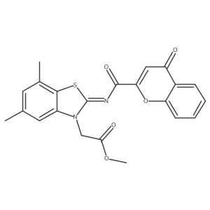 (Z)-methyl 2-(5,7-dimethyl-2-((4-oxo-4H-chromene-2-carbonyl)imino)benzo[d]thiazol-3(2H)-yl)acetate Structure