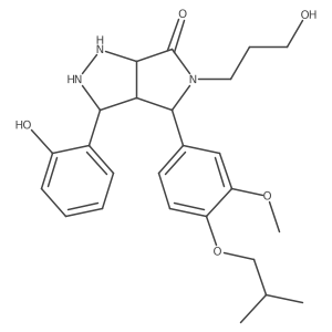 3-(2-Hydroxyphenyl)-5-(3-hydroxypropyl)-4-[3-methoxy-4-(2-methylpropoxy)phenyl]-1,2,3,3a,4,6a-hexahydropyrrolo[3,4-c]pyrazol-6-one Structure