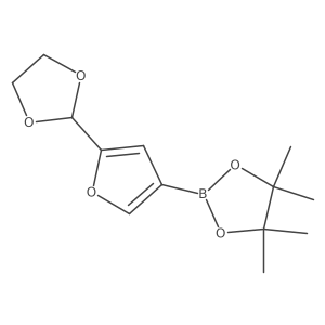2-(5-(1,3-Dioxolan-2-YL)furan-3-YL)-4,4,5,5-tetramethyl-1,3,2-dioxaborolane结构式