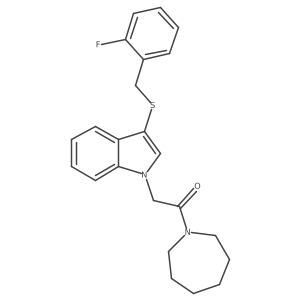 1-(azepan-1-yl)-2-(3-{[(2-fluorophenyl)methyl]sulfanyl}-1H-indol-1-yl)ethan-1-one Structure