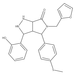 5-(Furan-2-ylmethyl)-3-(2-hydroxyphenyl)-4-(4-methylsulfanylphenyl)-1,2,3,3a,4,6a-hexahydropyrrolo[3,4-c]pyrazol-6-one结构式