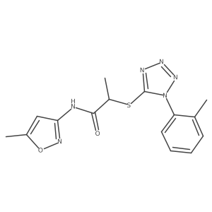 N-(5-methyl-1,2-oxazol-3-yl)-2-{[1-(2-methylphenyl)-1H-tetrazol-5-yl]sulfanyl}propanamide Structure