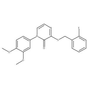 1-(3,4-dimethoxyphenyl)-3-((2-fluorobenzyl)thio)pyrazin-2(1H)-one结构式