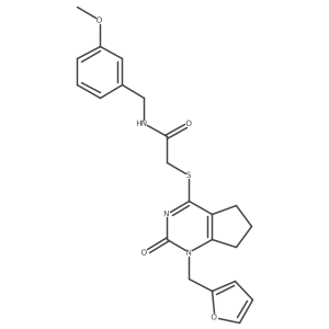 2-((1-(furan-2-ylmethyl)-2-oxo-2,5,6,7-tetrahydro-1H-cyclopenta[d]pyrimidin-4-yl)thio)-N-(3-methoxybenzyl)acetamide Structure