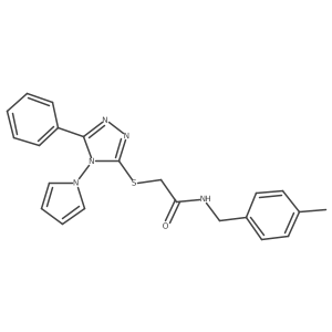 N-(4-methylbenzyl)-2-((5-phenyl-4-(1H-pyrrol-1-yl)-4H-1,2,4-triazol-3-yl)thio)acetamide结构式