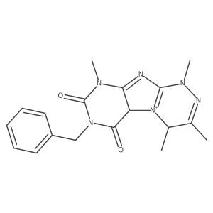 7-Benzyl-1,3,4,9-tetramethyl-4,5a-dihydropurino[8,7-c][1,2,4]triazin-5-ium-6,8-dione Structure