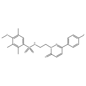 N-(2-(3-(4-fluorophenyl)-6-oxopyridazin-1(6H)-yl)ethyl)-4-methoxy-2,3,5-trimethylbenzenesulfonamide结构式