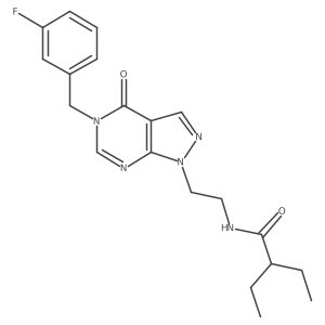 2-ethyl-N-(2-(5-(3-fluorobenzyl)-4-oxo-4,5-dihydro-1H-pyrazolo[3,4-d]pyrimidin-1-yl)ethyl)butanamide结构式