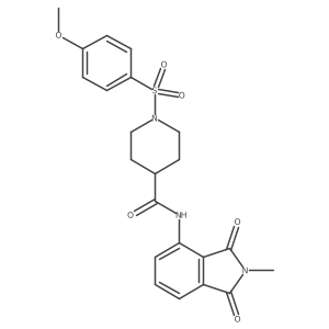 1-((4-methoxyphenyl)sulfonyl)-N-(2-methyl-1,3-dioxoisoindolin-4-yl)piperidine-4-carboxamide结构式