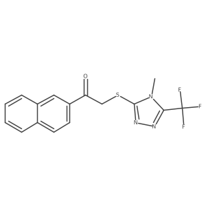 2-{[4-methyl-5-(trifluoromethyl)-4H-1,2,4-triazol-3-yl]sulfanyl}-1-(naphthalen-2-yl)ethan-1-one结构式