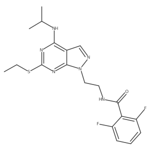 N-(2-(6-(ethylthio)-4-(isopropylamino)-1H-pyrazolo[3,4-d]pyrimidin-1-yl)ethyl)-2,6-difluorobenzamide Structure