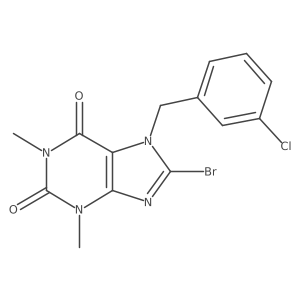 8-bromo-7-(3-chlorobenzyl)-1,3-dimethyl-1H-purine-2,6(3H,7H)-dione结构式