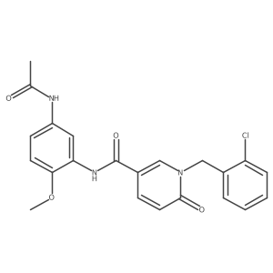 N-(5-acetamido-2-methoxyphenyl)-1-(2-chlorobenzyl)-6-oxo-1,6-dihydropyridine-3-carboxamide结构式