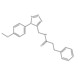 N-((1-(4-methoxyphenyl)-1H-tetrazol-5-yl)methyl)-3-phenylpropanamide结构式