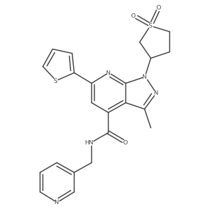 1-(1,1-dioxidotetrahydrothiophen-3-yl)-3-methyl-N-(pyridin-3-ylmethyl)-6-(thiophen-2-yl)-1H-pyrazolo[3,4-b]pyridine-4-carboxamide Structure