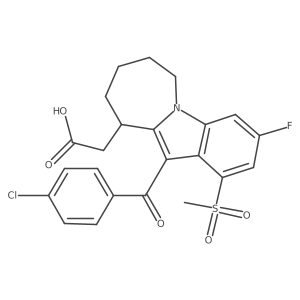 11-(4-Chlorobenzoyl)-3-fluoro-7,8,9,10-tetrahydro-1-(methylsulfonyl)-6H-azepino[1,2-a]indole-10-acetic acid结构式