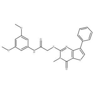 N-(3,5-dimethoxyphenyl)-2-({3-methyl-4-oxo-7-phenyl-3H,4H-thieno[3,2-d]pyrimidin-2-yl}sulfanyl)acetamide Structure