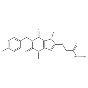 2-((3,7-dimethyl-1-(4-methylbenzyl)-2,6-dioxo-2,3,6,7-tetrahydro-1H-purin-8-yl)thio)acetohydrazide结构式