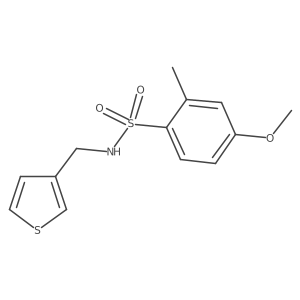 4-methoxy-2-methyl-N-[(thiophen-3-yl)methyl]benzene-1-sulfonamide结构式