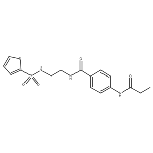 4-propionamido-N-(2-(thiophene-2-sulfonamido)ethyl)benzamide结构式