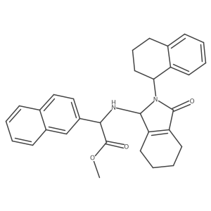 methyl naphthalen-2-yl{[3-oxo-2-(1,2,3,4-tetrahydronaphthalen-1-yl)-2,3,4,5,6,7-hexahydro-1H-isoindol-1-yl]amino}acetate Structure