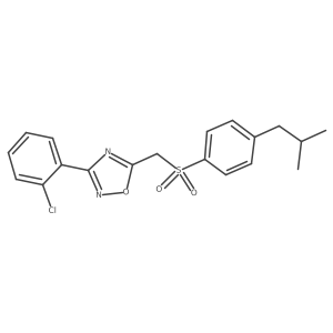 3-(2-Chlorophenyl)-5-(((4-isobutylphenyl)sulfonyl)methyl)-1,2,4-oxadiazole Structure