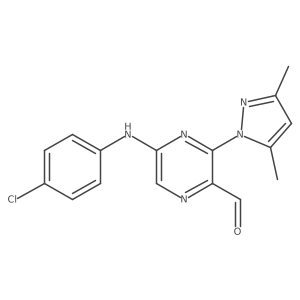 5-(4-Chloro-phenylamino)-3-(3,5-dimethyl-pyrazol-1-yl)-pyrazine-2-carbaldehyde结构式