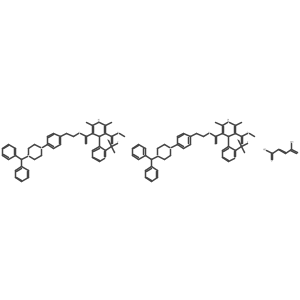 (3,4'-Bipyridine)-3',5'-dicarboxylic acid, 1',4'-dihydro-2',6'-dimethyl-2-(trifluoromethyl)-,2-(4-(4-(diphenylmethyl)-1-piperazinyl)phenyl)ethyl methyl ester, (E)-2-butenedioate (2:1)结构式
