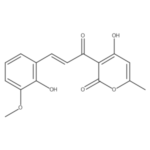 4-hydroxy-3-[3-(2-hydroxy-3-methoxyphenyl)acryloyl]-6-methyl-2H-pyran-2-one Structure