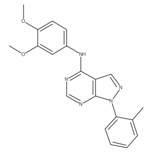 N-(3,4-dimethoxyphenyl)-1-(2-methylphenyl)-1H-pyrazolo[3,4-d]pyrimidin-4-amine结构式