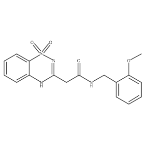 2-(1,1-dioxido-2H-1,2,4-benzothiadiazin-3-yl)-N-(2-methoxybenzyl)acetamide Structure