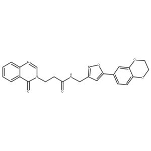 N-((5-(2,3-dihydrobenzo[b][1,4]dioxin-6-yl)isoxazol-3-yl)methyl)-3-(4-oxoquinazolin-3(4H)-yl)propanamide结构式