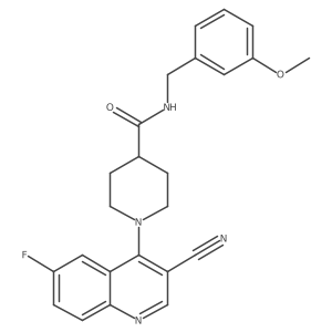 1-(3-cyano-6-fluoroquinolin-4-yl)-N-[(3-methoxyphenyl)methyl]piperidine-4-carboxamide Structure