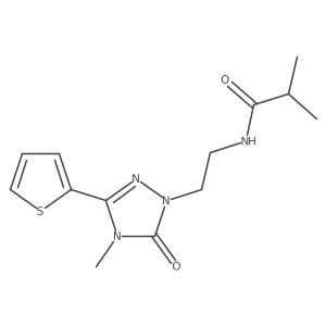 N-(2-(4-methyl-5-oxo-3-(thiophen-2-yl)-4,5-dihydro-1H-1,2,4-triazol-1-yl)ethyl)isobutyramide Structure