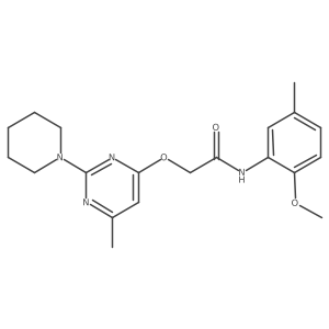 N-(2-methoxy-5-methylphenyl)-2-{[6-methyl-2-(piperidin-1-yl)pyrimidin-4-yl]oxy}acetamide Structure