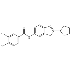 3,4-dichloro-N-[2-(tetrahydrofuran-2-yl)-1H-benzimidazol-5-yl]benzamide Structure