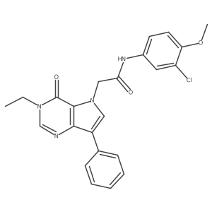 N-(3-chloro-4-methoxyphenyl)-2-(3-ethyl-4-oxo-7-phenyl-3,4-dihydro-5H-pyrrolo[3,2-d]pyrimidin-5-yl)acetamide结构式