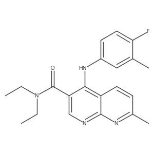 N,N-diethyl-4-[(4-fluoro-3-methylphenyl)amino]-7-methyl-1,8-naphthyridine-3-carboxamide结构式